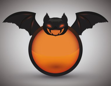 Ürkütücü kırmızı gözleri yarasa kutsal kişilerin resmi, vektör çizim