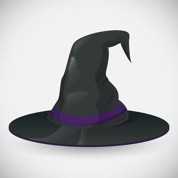 Chapéu de bruxa clássico, ilustração vetorial — Vetor de Stock