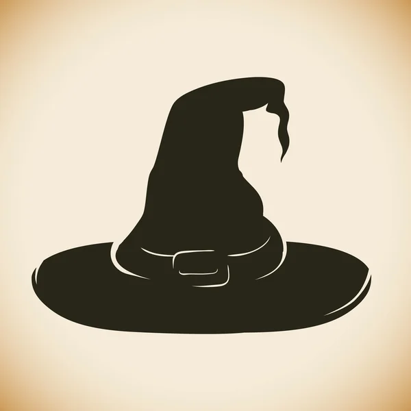 Witch Hat Silhouette, Vector Illustration — Stock Vector