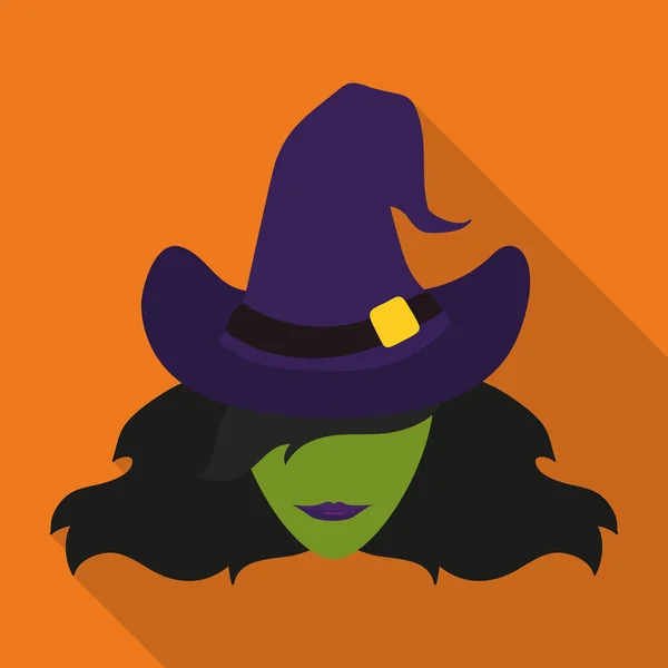 Icono de bruja sexy sobre fondo naranja, ilustración vectorial — Archivo Imágenes Vectoriales