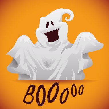 Mutlu hayalet Poster, vektör çizim