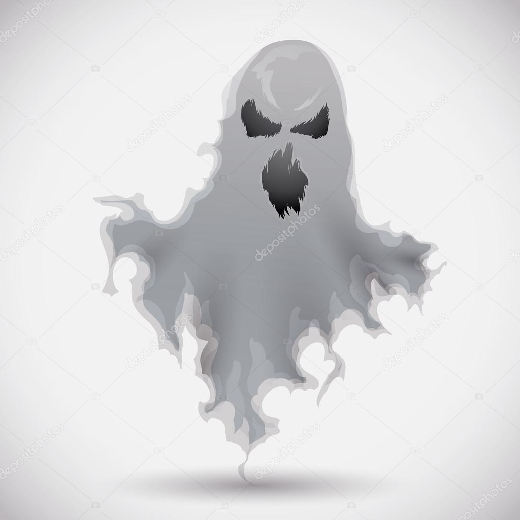 Furious Ghost Floating, Vector Illustration