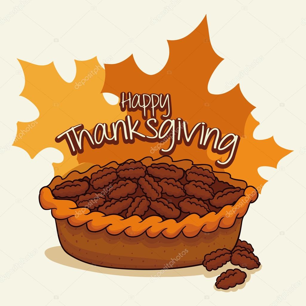 Delicious Thanksgiving Pecan Pie, Vector Illustration