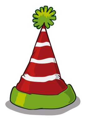 Pointy Elf Hat Isolated, Vector Illustration clipart