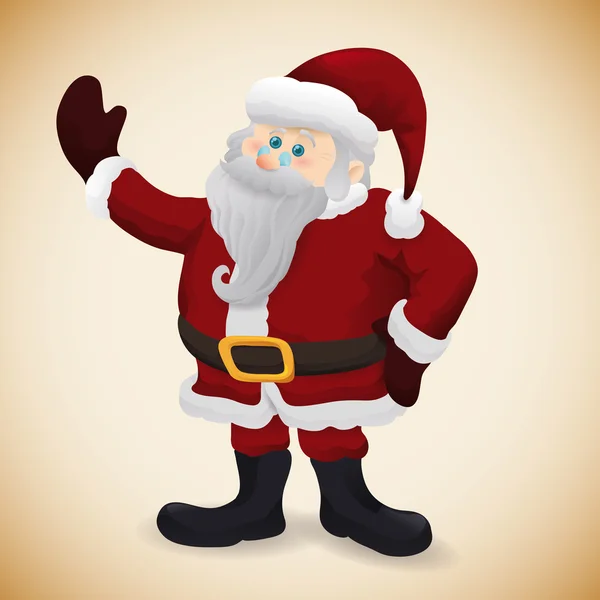 Cute Realistic Santa Isolated, Vector Illustration — Stock Vector