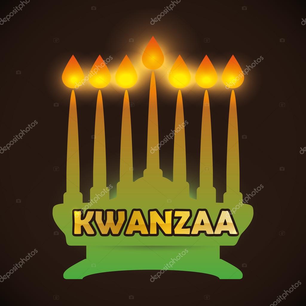 Traditionelle Kinara mit brennenden Kerzen, Vektorillustration Stock