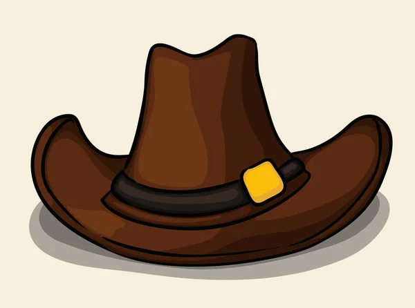 Cowboy hoed in leder geïsoleerd, vectorillustratie — Stockvector