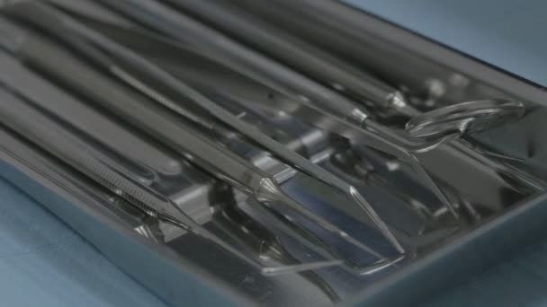 Dental tools and equipment, closeup — Stock Video