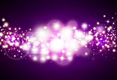 Mor glitter ışıltı ışınları ışıklar bokeh arka plan parlak defocused.