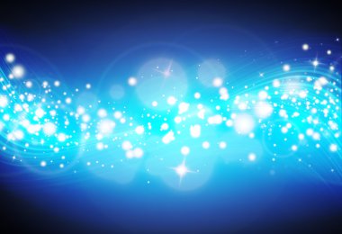 Koyu mavi glitter ışıltı ışınları ışıklar bokeh arka plan parlak defocused.