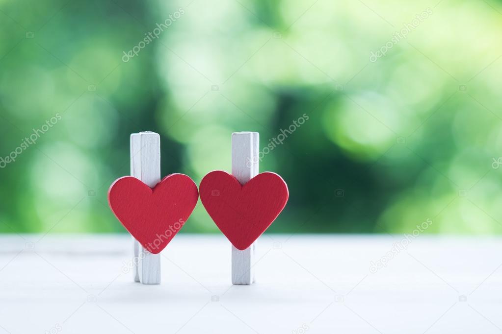 Heart of paper clip about love relationship