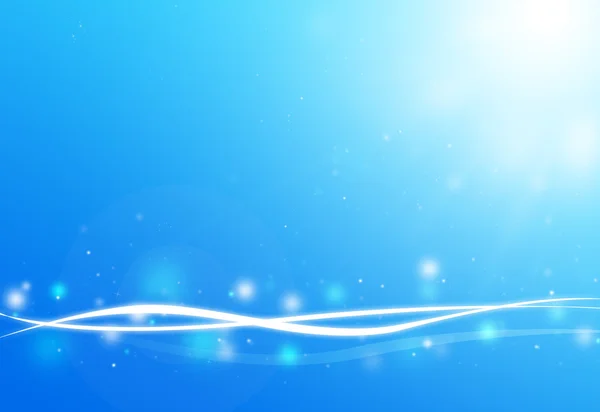 ブルー ウェーブとキラキラ輝き多重光線 — ストック写真