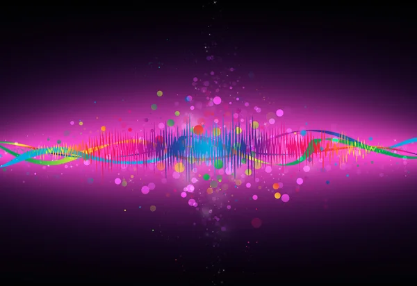 Colorful Equalizer wave glitter sparkle defocused rays lights — Stock Photo, Image