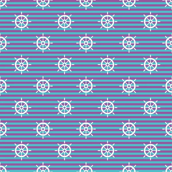 Nautical pattern with wheels — Stock Vector