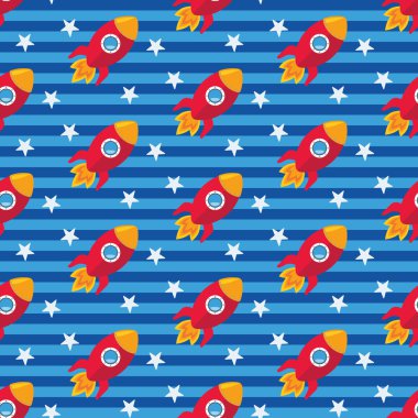 Çizgi film roket desen