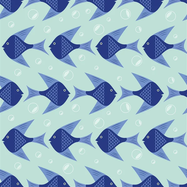 Blue Fish pattern — Stock Vector