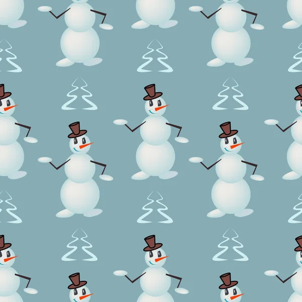 Muñecos de nieve bailando divertido — Vector de stock