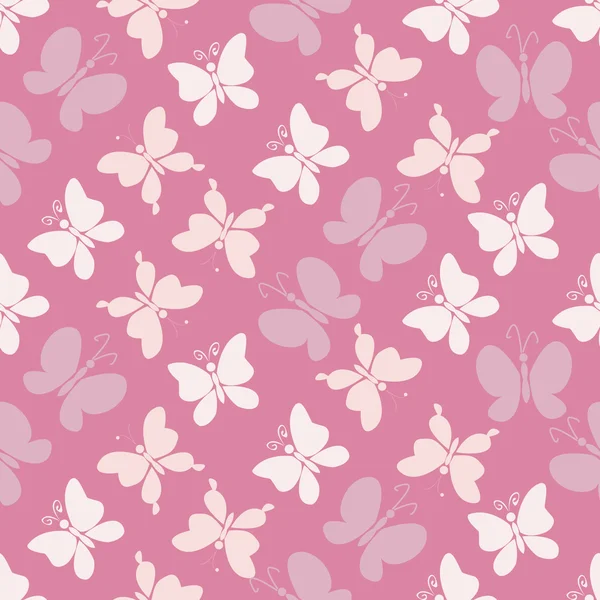 Mariposas en rosa suave — Vector de stock