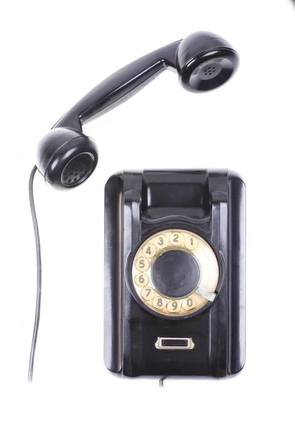 Oude roterende telefoon concept geïsoleerd op wit — Stockfoto