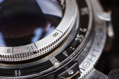 Retro kamera seçici odak makro portre objektifi