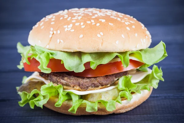 Fast food tasty Burger with cheese — Stock Photo, Image