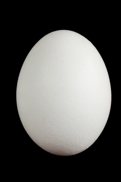 white egg isolated on black background