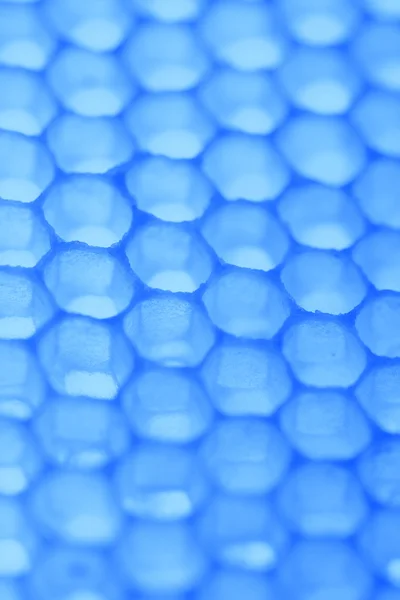 Abstrato padrão de células de favo de mel em tons azuis — Fotografia de Stock