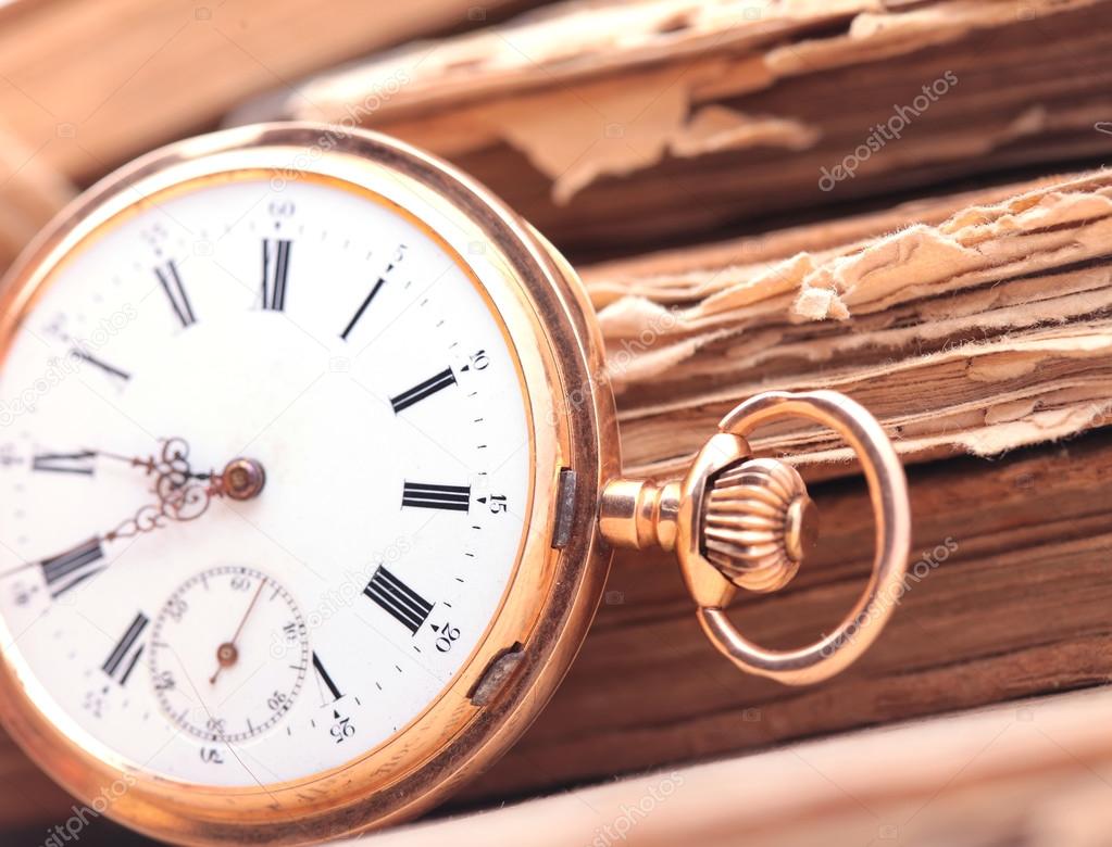 Vintage pocket watch closeup