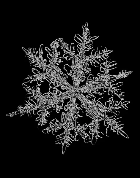 Η φωτογραφία της νιφάδα χιονιού σε μαύρο φόντο — Φωτογραφία Αρχείου