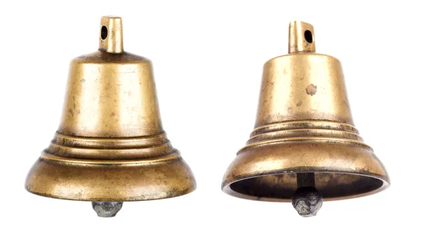 Bronzen metalen bell geïsoleerd op witte achtergrond — Stockfoto