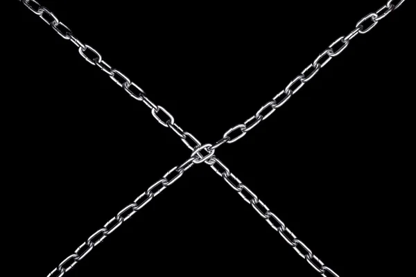 Metal chain isolated on black. Symbol of ban — Stock Photo, Image