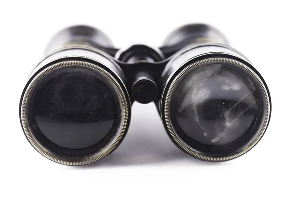 Old vintage binoculars isolated on white — Stock Photo, Image