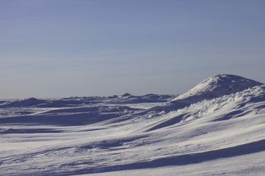 Boş kış manzara Arktik buz ve gökyüzü