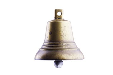 Beyaz arka plan üzerinde izole bronz çan