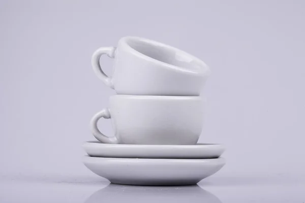 Set of ceramic cups on a white background — Stock Photo, Image