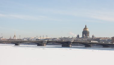 St. Isaacs Cathedral, the Annunciation bridge. Saint-Petersburg, Russia clipart