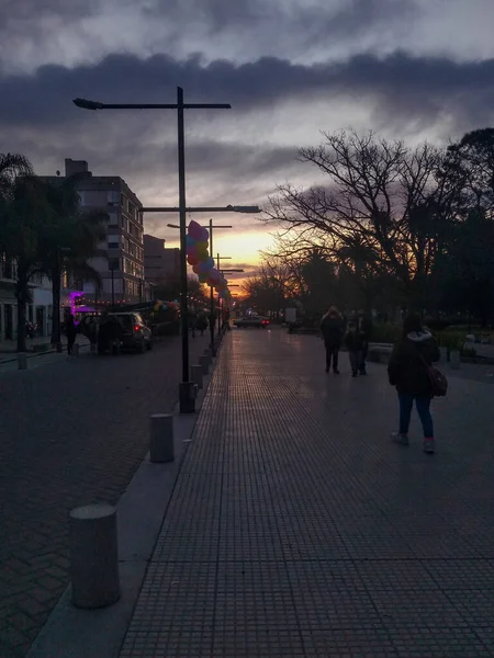 Puesta Sol Horizonte Ciudad — Foto de Stock