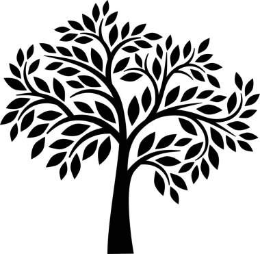 Dekoratif ağaç serisi, vektör illüstrasyonu
