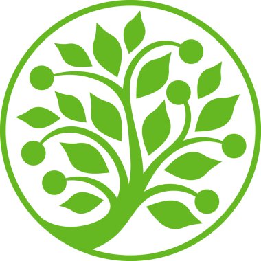 Dairesel yeşil ağaç.