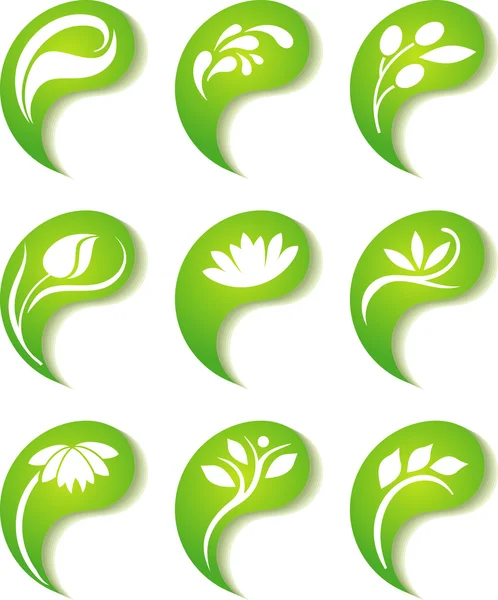 Iconos verdes — Vector de stock