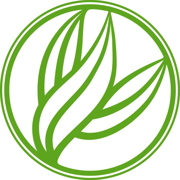 Leafy emblema — Vector de stock