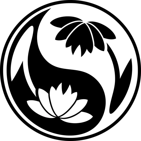 Lotus Yin Yang simbol — Vector de stoc