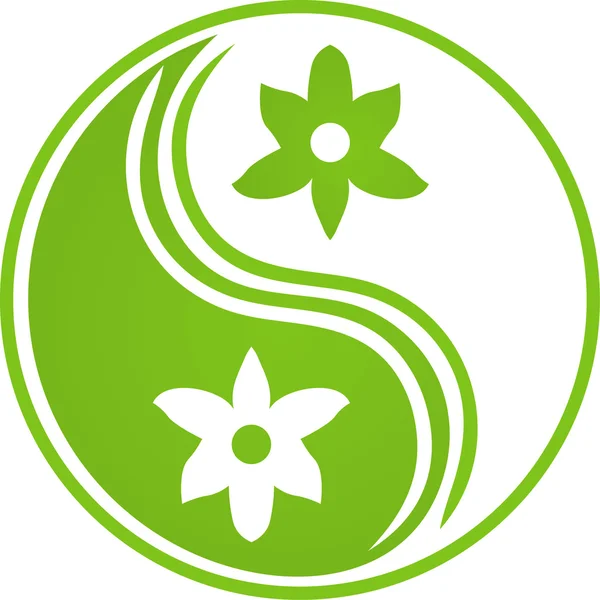Lotus Yin Yang simbol — Vector de stoc