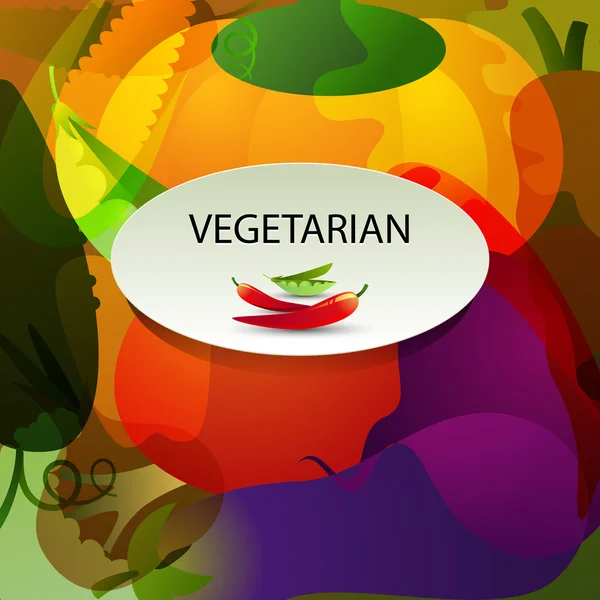 Comida natural. Conceito vegetariano, dieta e estilo de vida saudável — Vetor de Stock