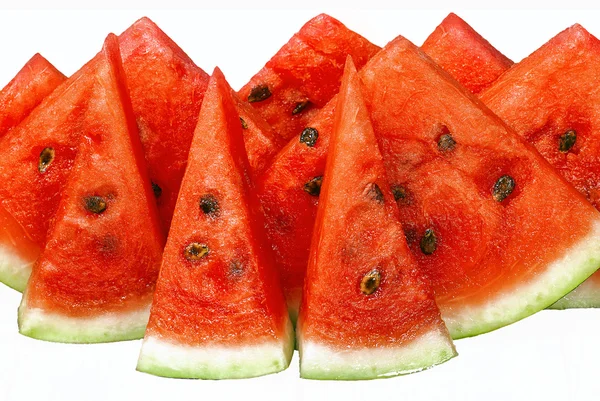 Slices of watermelon isolated on white background. — Stock Photo, Image