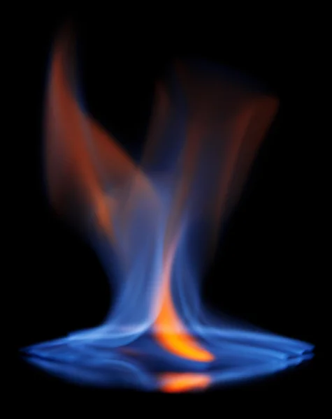 Flaming alcohol black background — Stock Photo, Image