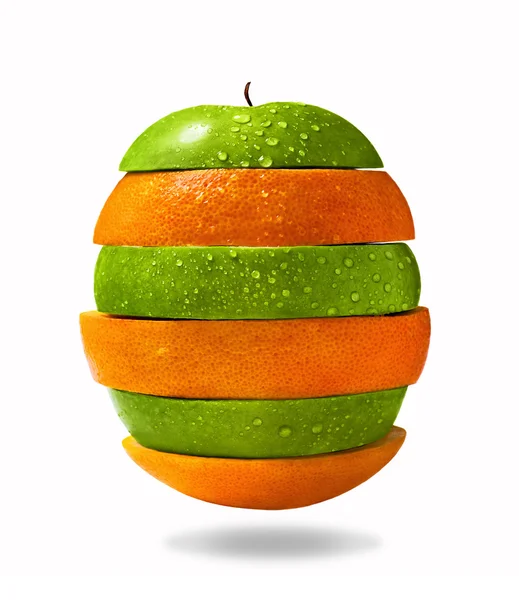 Fette di mela e arancia — Foto Stock