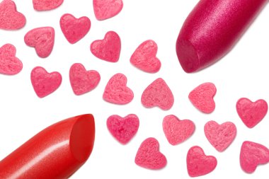 ruj yakın çekim ve kalpler