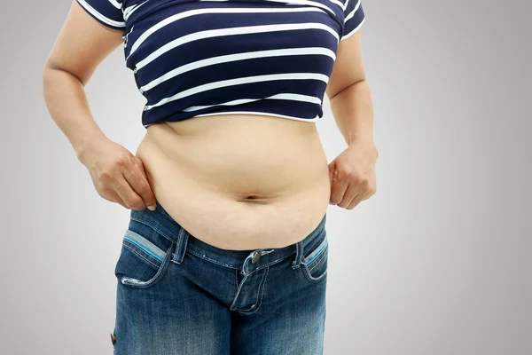 Buken ytan av fet kvinna — Stockfoto
