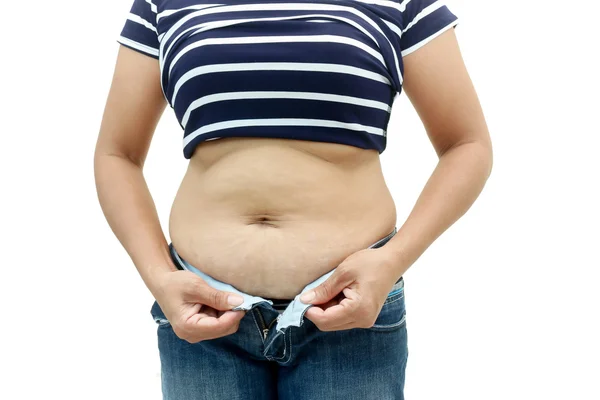 Buken ytan av fet kvinna — Stockfoto